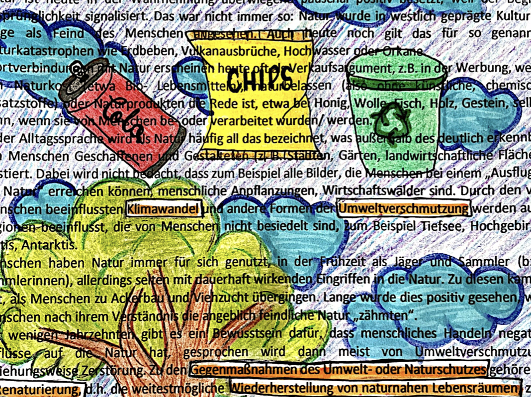 "Blackout Poetry" des LK Deutsch: Thema Natur